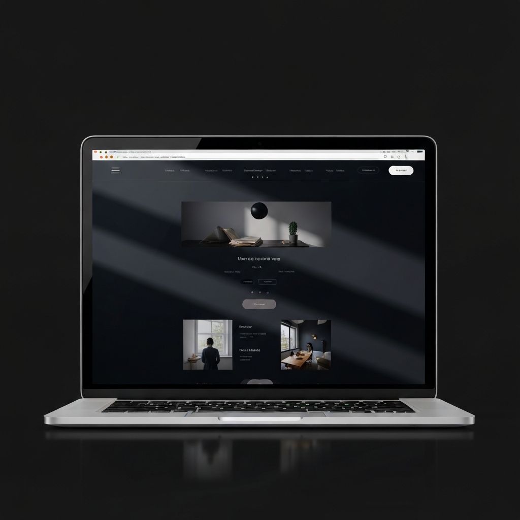 Premium website mockup on laptop